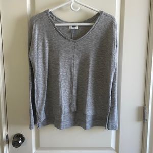 Old Navy Grey Burnout Crop V-neck Sweater